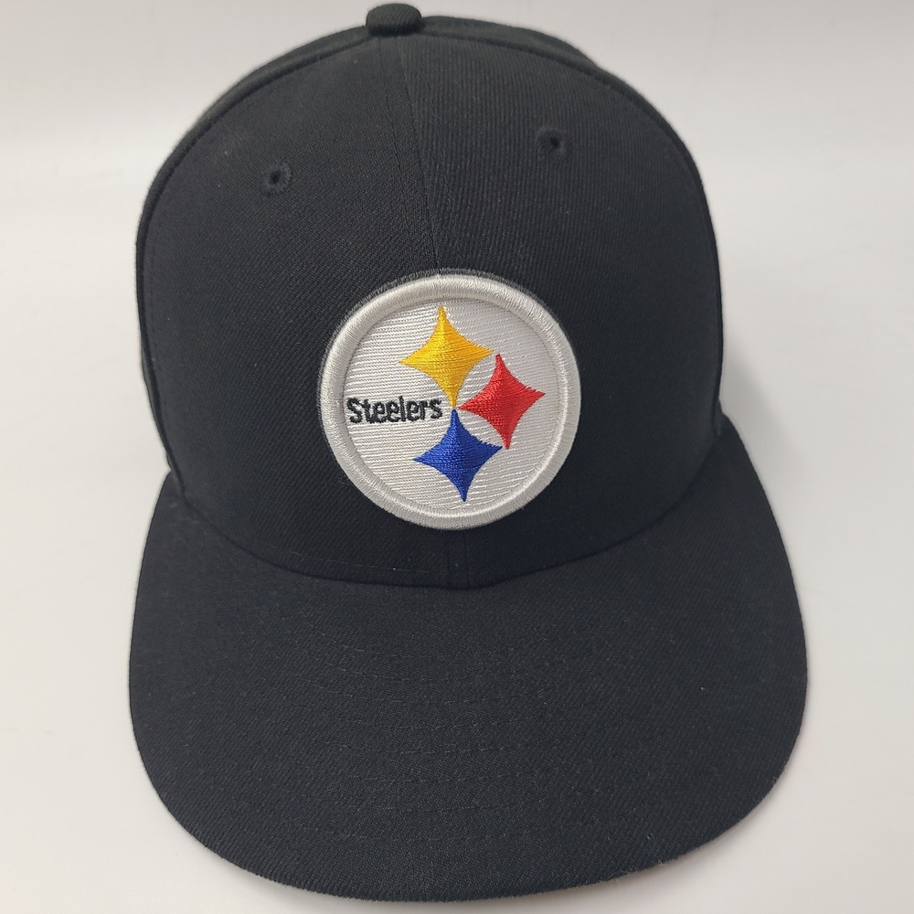 Pittsburgh Steelers Hat Fitted 7 New Era 59Fifty Black NFL Football Casual Men